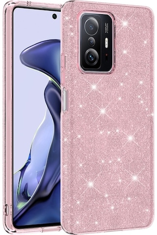 Xiaomi Mi 11t İle Uyumlu Luxury Simli Taşlı Parlak Silikon Tam Koruma Kadın Telefon Kılıfı Kapak