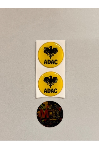 Adac Damla Sticker Etiket Kabartmalı 3d Silikon Direk Arması Adac Epoksi 2adet 3,5x3,5cm Sarı