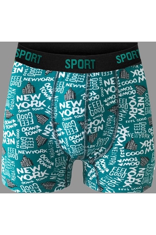 Erkek Desenli 6'Lı Premium Penye Kutu Pamuklu Likralı Boxer Çok Renkli