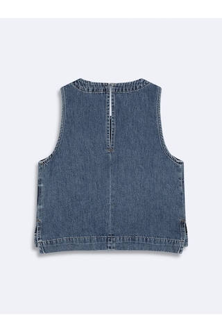 Ltb Ivalına Crop Jean Mavi Bluz Mavi L