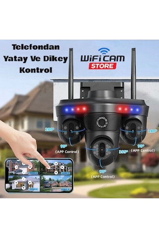 4 Kameralı 6 Motorlu 3ptz Elektrikli Wifi Güvenlik Kamerası