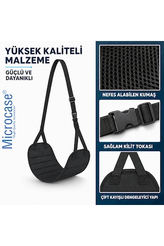 Microcase Uzun Yolculuk Uçuş Seyehat Ve Ev Ofis Araba Kullanımı Ayak Bacak Dinlenme Padi Ayak Bacak Hamağı 2 Ad Al5627 Siyah