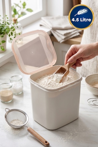 4.5 Litre Un Ve Erzak Saklama Kabı Seti Krem