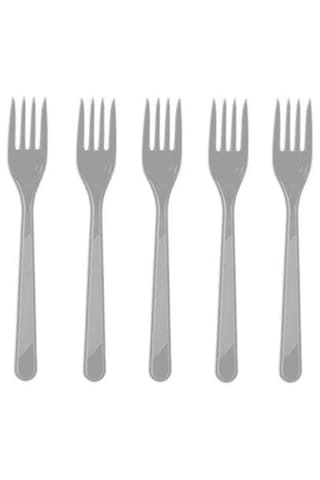 Çatal Plastik Çatal 25 Adet Gümüş Renk Gümüş