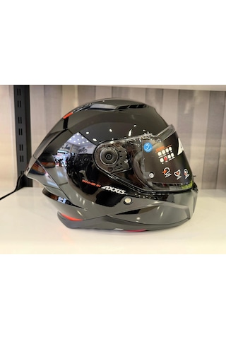 Axxıs Kask Panther Sv Solıd A1 Parlak Sıyah Siyah