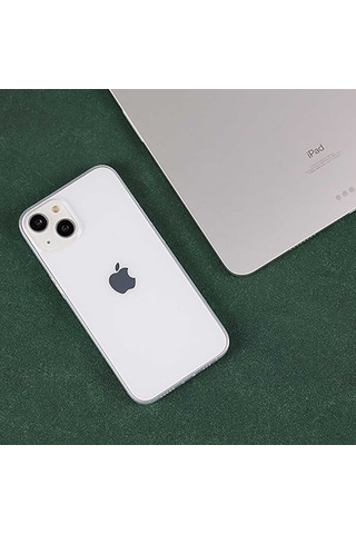 Apple Uyumlu iPhone 13 Mini Kılıf Blok Sert Arka Yüzey Yumuşak Silikon Kenar
