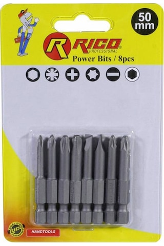 Rico 005-kk1130 Yıldız Düz Bits Uç Seti Ph+pz+sl 8 Parça