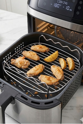 Airfryer Izgara Teli Zigzag Model Fritöz Metal Aksesuarı Xxl Krom