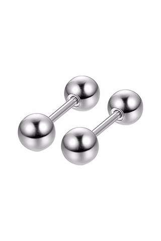 Tezzgelsin Unisex Hipoalerjenik Gothic Punk Paslanmaz Çelik Küpe Gümüş