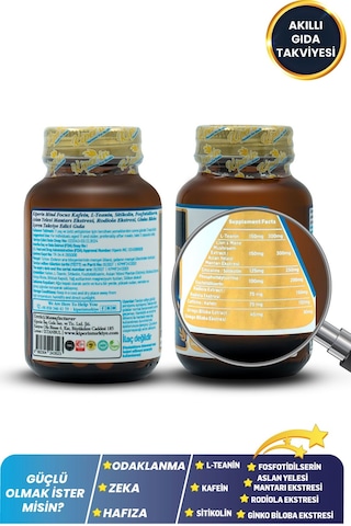 Kiper'in Mind Focus Akıllı Gıda Takviyesi 1440 MG 30 Kapsül