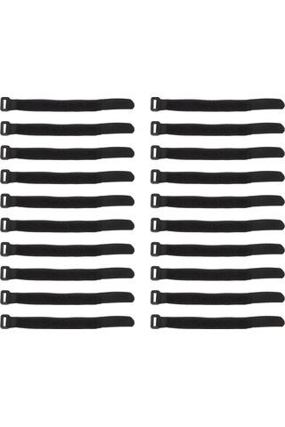 20 Adet Cırt Cırtlı Kablo Bağı Yeniden Kullanılabilir Plastik Tokalı Naylon Cırt Cırtlı Siyah 20x300mm