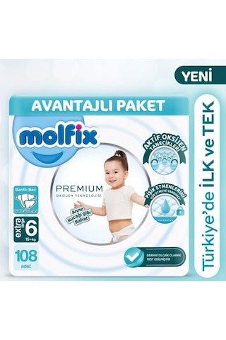 Molfix Premium Ultra Fırsat Paketi 54'ü x 2 108 Adet PKT.MOLFIX.102 6 Numara
