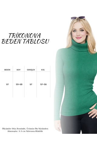 Trikonova Balıkçı Yaka Parmak Detaylı Yeşil