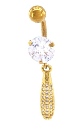 Ferizz Altın Kaplama Zirkon Taşlı Piercing Prc-123