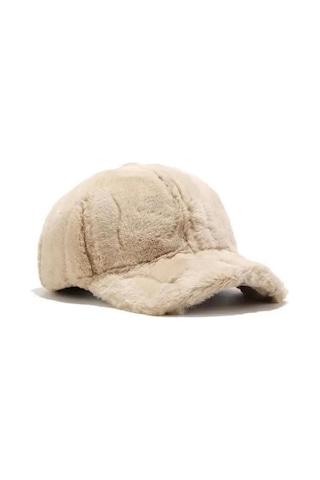 Kadın Kışlık Soft Peluş Kep Şapka Bej