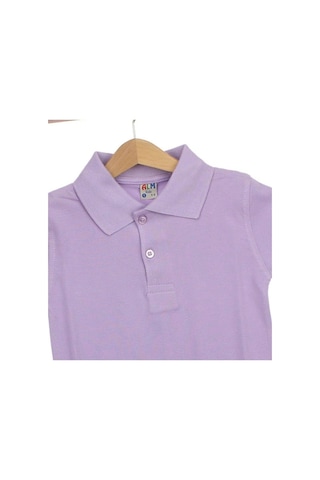 Lila Unisex Çocuk Polo Yaka T-Shirt Lila