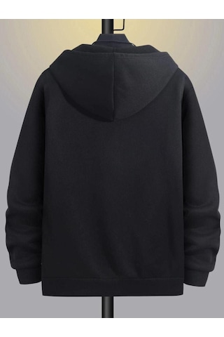 Altamira Unisex Beyaz Çicek Baskı Fermuarlı Kapüşonlu Oversize Hırka 001