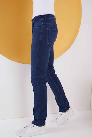 Erkek Düz Klasik Rahat Kesim Regular Fit Likralı Kot Jeans Lacivert Koyu Lacivert