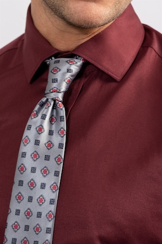 Tudors Modern Slim Fit Düz Saten Pamuklu Erkek Bordo Gömlek-23101-bordo Bordo