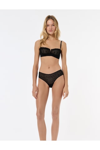 Koton Rahat Kalıp Tül Simli String Külot Siyah 6wlk30146mk Siyah