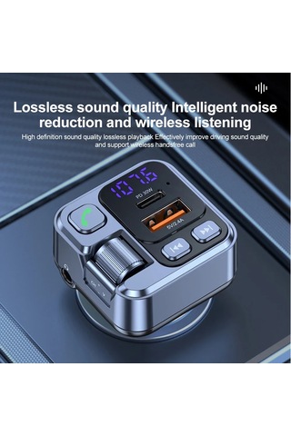 Liangmei Bluetooth 5.1 Araç Fm Verici Araba Mp3 Stereo Müzik