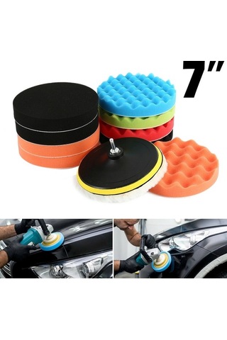 Besthome1 12 Parça Otomobil Cila Seti - 3-7 İnç Sponge Diskler 5 İnç M14, Otomatik Yapışkanlı Sprey Diskler