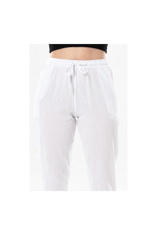Eliş Şile Bezi Şile Bezi Çift Cepli Unisex Yazlık Pantolon Beyaz Byz-beyaz Beyaz