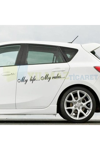 My Life My Rules Benim Hayatım Benim Kurallarım Oto Sticker 2 Ad