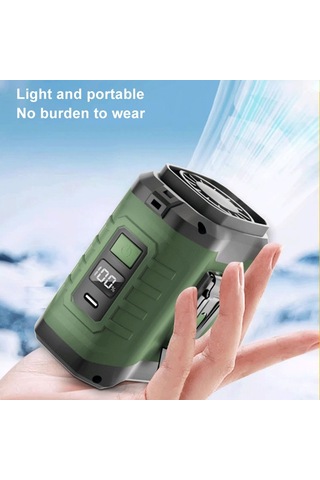 10000mah Taşınabilir Asılı Bel Dış Mekan Usb Fan Yüksek Rüzgar Enerjisi Mini Fan Turuncu Kırmızı