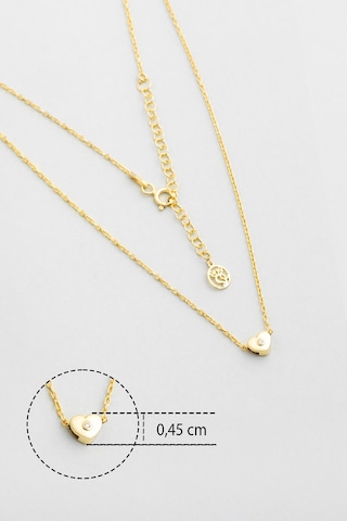 Little Love 18 Ayar Sarı Altın Kaplama 42 Cm Gümüş Kolye Sarı