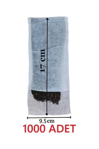 Çay Bitki Çayı Demleme Filtresi Boş Demlik Poşeti Galoşu Bonesi 9.5x17 Cm 1000 Adet Ev Otel Cafe Horeca