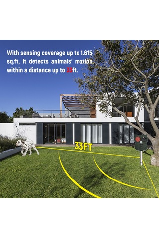 Gajeena Güneş Enerjili Dış Mekan Ultrasonik Hayvan Kovucu, Pır Sensörlü, Led Işık Ve Alarm Sesi İle Hayvanları Uzak Tutucu