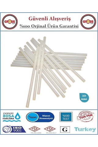 Çubuk Mum Silikon Şeffaf - 11.2x300mm Kalın - 10 Adet