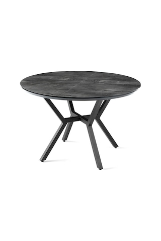 Roza Yuvarlak Highgloss Açılır Mutfak Yemek Masası 120cm Gri