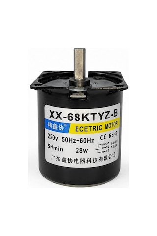 68ktyz 5rpm 220v Ac Senkron Redüktörlü Motor Düşük Devir Yüksek Tork Motor Otomasyon Motoru
