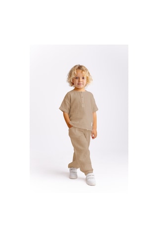 Müslin T-shirt Pantolonlu Takım Vizon Vizon