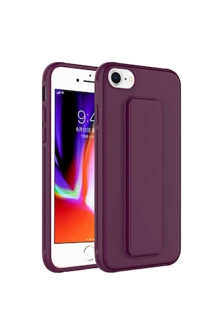 Apple Uyumlu iPhone Se 2022 Kılıf Zore Qstand Kapak Mürdüm