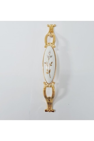 Zümre 128 Mm Metal Gold Kasa Beyaz Yaprak Desenli / 5 Adet Altın