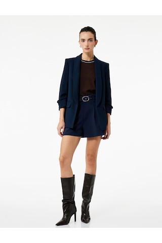 Koton Krep Kumaş Regular Fit Şal Yaka 3/4 Kollu Blazer Ceket Lacivert 6wak50014uw Lacivert