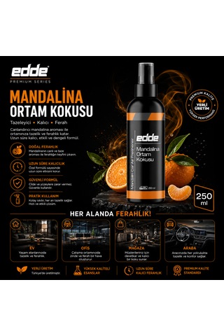 Edde Mandalina Kokulu Araba Araç Oto Ortam Kokusu Araç Içi Kokuları Oto Parfümü 250 Ml Oto Detailing 250ml