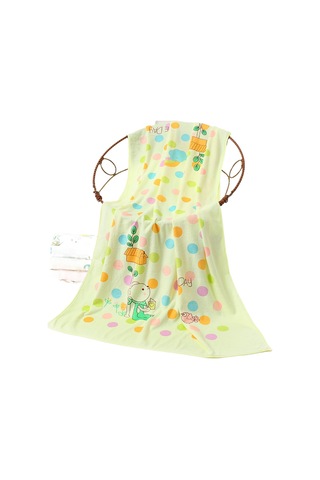 Mikrofiber Karikatür Baskılı Banyo Havlusu Emici Çocuk Büyük Havlu Banyo Örtüsü Çabuk Kuruyan Plaj Havlusu Açık Sarı Standart