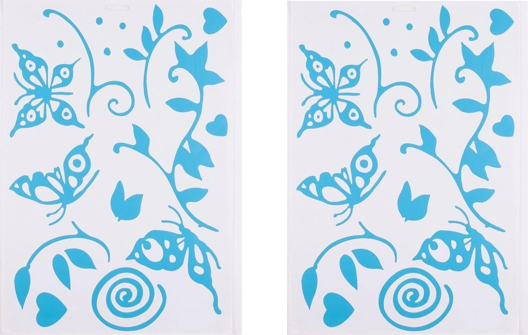 2 Adet Defter Sticker,laptop Sticker Mavi Kelebekli Pvc 48x33x0,5cm