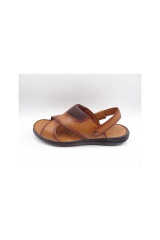 Büyük Numara Terlik - Büyük No Sandalet Trd175 Taba Siyah