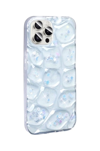 Apple Uyumlu iPhone 14 Pro Max Kılıf Simli 3d Desenli Zore Hacar Kapak Beyaz