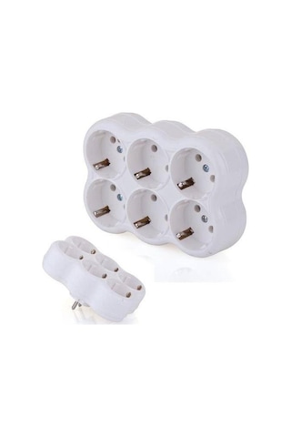 6'Lı Üçlü Priz Kablosuz Golyat Priz Çoğaltıcı Topraklı Çoklayıcı