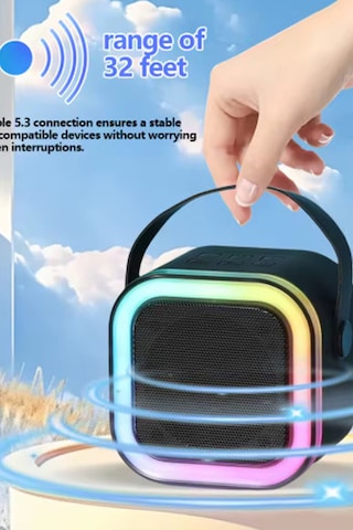Vothoon KN-17 Kablosuz Mikrofonlu RGB Karaoke Bluetooth Hoparlör