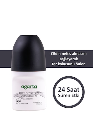 Agarta Deep Sensation Ter Kokusu Önleyici 24 Saat Etkili Beyazlatıcı Erkek Roll-On Deodorant 50 ML﻿﻿