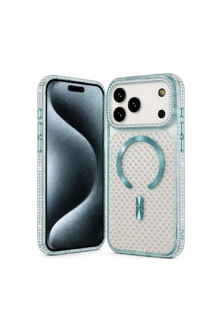 Nettech Apple iPhone 17 Pro Max Uyumlu Taşlı Seri Arka Koruma Kılıf - Siyah