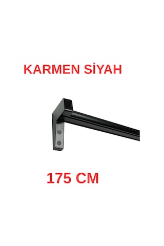 Karmen Ahşap Başlıklı İki Kanallı Dekoratif Ray Siyah 175 Cm Siyah
