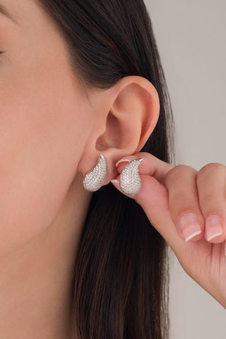 Tmt Silver 925 Ayar Gümüş Göz Yaşı Damlası Zirkon Taşlı Küpe